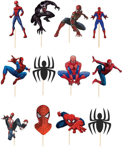 Adorno Torta Pinches Cake Topper  Personalizado De Spiderman 0