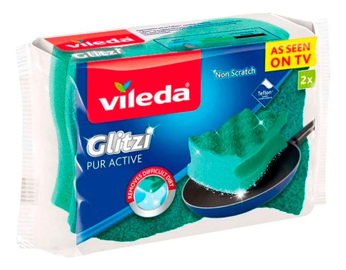 Vileda Glitzi Pur Active Esponja Fibra Limpieza Teflon X2 0