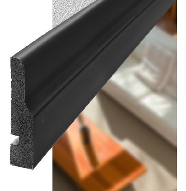 Contramarco / Zocalo Pvc Eps Atrim Soft 70 Mm Negro X 2,5 M 0