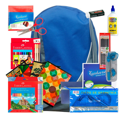 Combo Set Escolar Completo Mochila Cuadernos Lápices Útiles 0