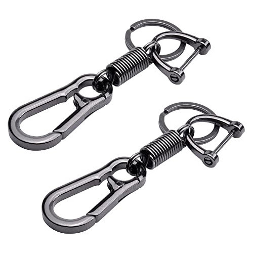 2 Llaveros Aleación Zinc Resistente Tipo Mosqueton Anillo 0