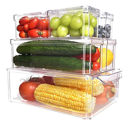 Juego De 7 Organizadores De Nevera Apilables Para 0