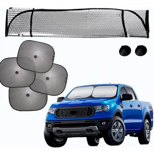 Kitx5 Combo Cortina Parasol Grande Frontal Lateral Plegables 0