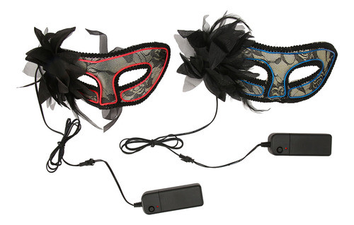 Capa Facial Led Light Up, 2 Peças De Renda, 3 Modos Para Bai 0
