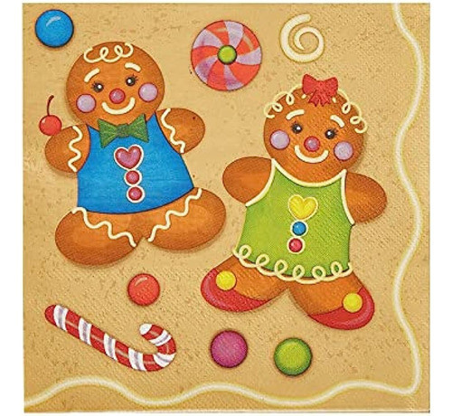100 Pack De Servilletas De Galletas De Pan De Jengibre, Sumi 0
