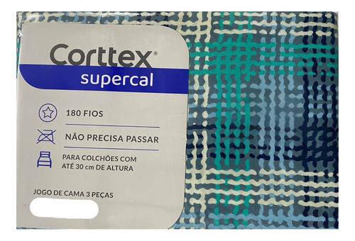 Jogo De Cama Solteiro Corttex Supercal  180 Fios Color 0
