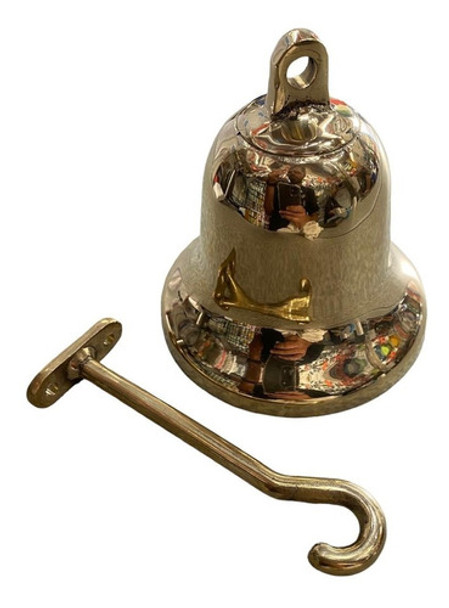 Campana De Bronce Con Soporte Apto Elemento Seguridad Naval 0