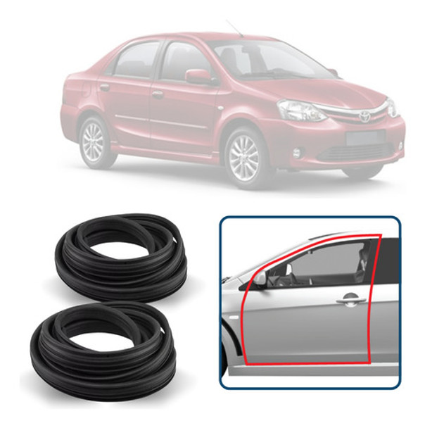 Kit Borracha Vedação 2 Portas  Toyota Etios Sedan 2015/... 0