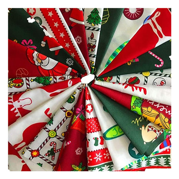 Mscftfb - Juego De 10 Piezas De Tela De Algodón De Navidad. 0