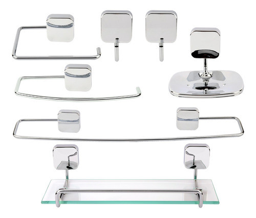 Kit Acessórios Banheiro Conjunto 7 Peça De Metal Joy Jackwal 0