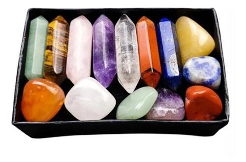 Quartzo Cristal Chakra 14pcs  Apontou Cura Pedras 0
