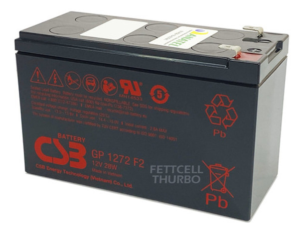 Bateria Para Nobreak Nhs Mini 3 Bivolt 600va Csb 12v 7ah 28w 0