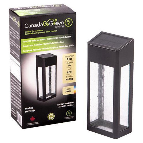 Aplique De Pared Solar Modelo: Oxford Acero Inox. 10 Lm Ence 0