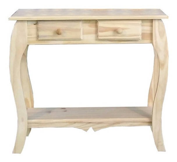 Mesa De Arrime De Pino Estilo Provenzal Con Estante 100 X 30 0