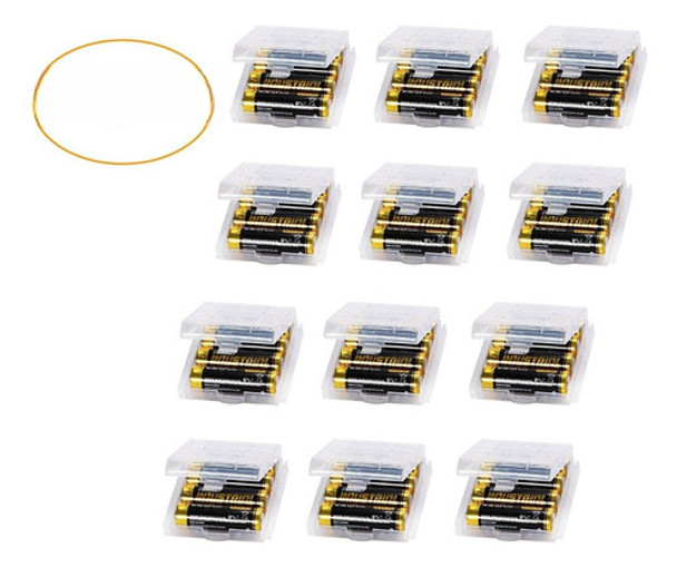 Aa/aaa Celular Almacenamiento Caso Caja Portapilas Con Carga 0