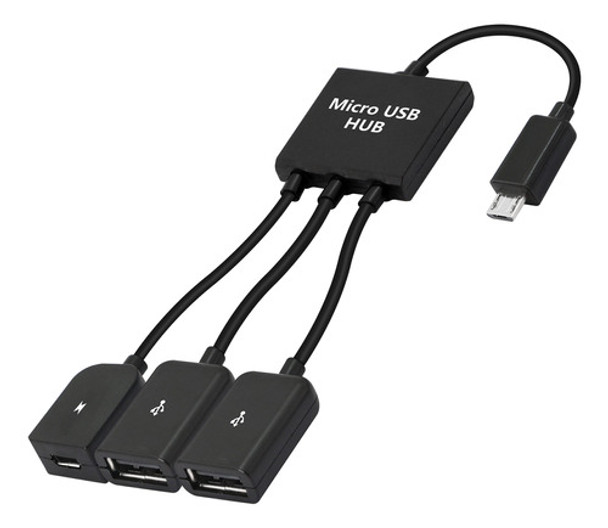 Adaptador De Cable De Doble Usb Host Otg Hub + Power Para As 0