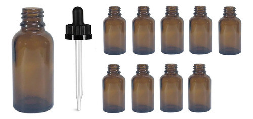 Kit C/ 10 Frasco Ambar Conta Gotas 5ml Canula Ponta Fina 0