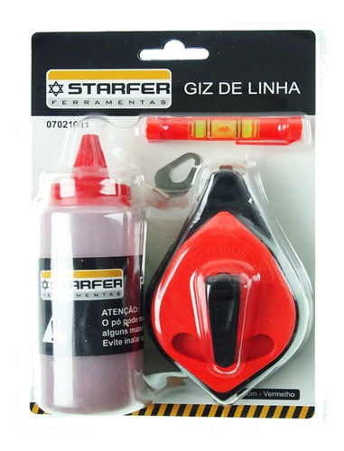 Kit Pedreiro Gesseiro Giz Linha Vermelho 30m Starfer 0
