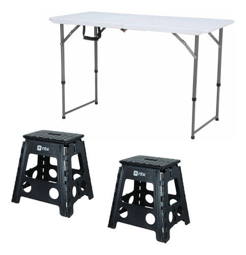Kit Mesa 1,20m Portátil E Banqueta Step Two Dobrável Nautika 0