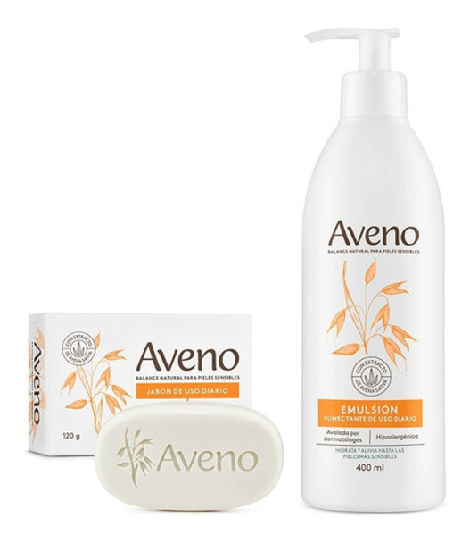 Combo Aveno Emulsion X400 Ml + Jabon Compuesto Piel Sensible 0