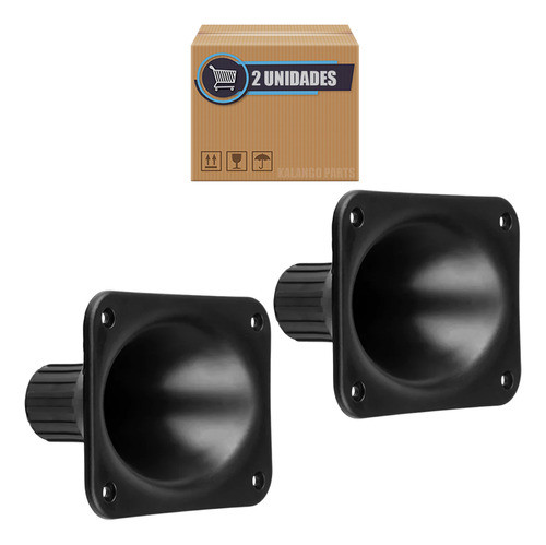 2 Cornetas Retangular Lc 05 Pequena Preta Para Caixa De Som 0