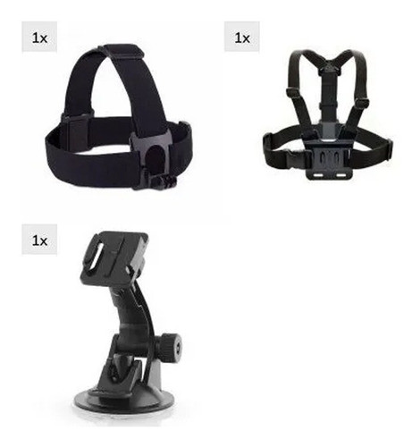 Kit Gopro Carro Ventosa Head Strap Mount Chest Mount 0
