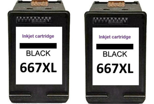 Kit 2 Cartucho De Tinta 667xl Preto 2374 2774 6475 2776 2376 0