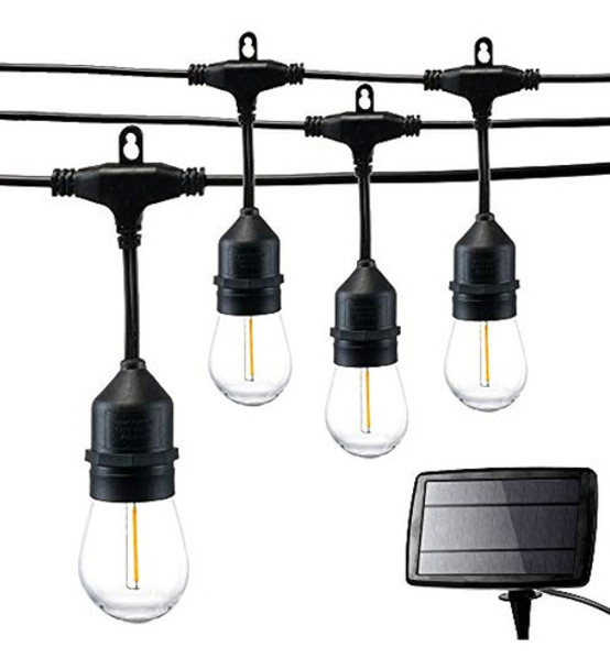 Luces De Cadena Para Exteriores Banord, 48 Pies Con Energía 0