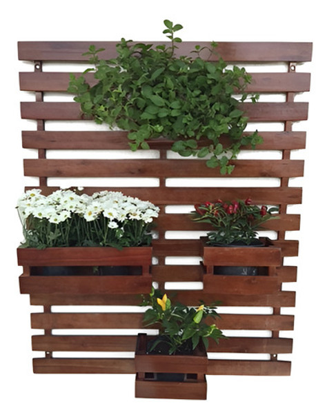 Floreira Jardim Com 4 Cachepôs - Frete Grátis - Madeira 0