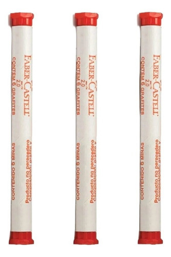 Grafite 2.0mm Hb Faber Castell 3 Estojo Com 6 Unidades Cada 0