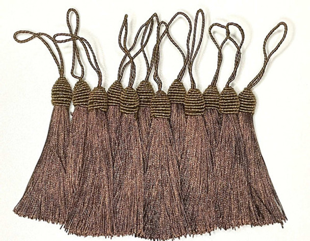 Kit 100 Pingentes Tassel Marrom 9 Cm Elegante Artesanato 0