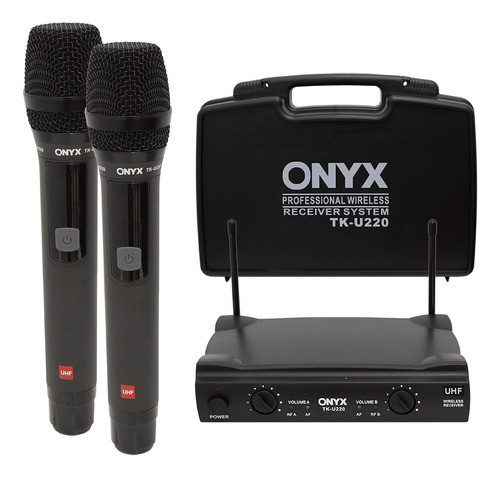 Microfone Duplo Onyx Tk-u220 Uhf De Mão Sem Fio 0