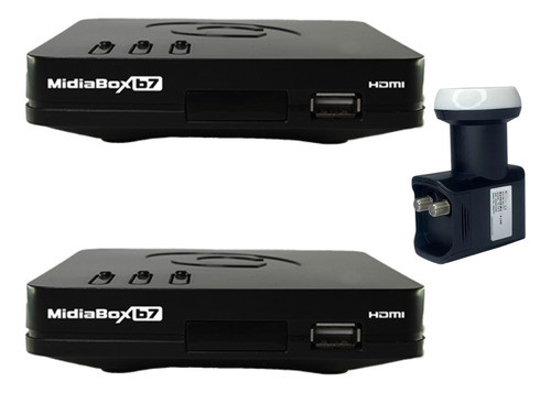 Kit 2 Receptor Digital Century Midiabox B5 + Lnbf Duplo Ku 0