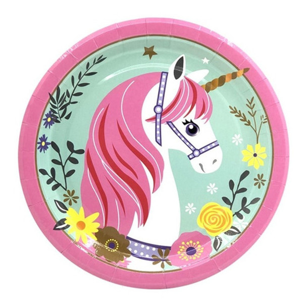 Platos Unicornio Glam 18 Cm X 10 Unid 0
