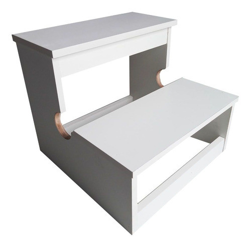 Escada 2 Degraus Compacta Multifuncional Mdf - Branco 0