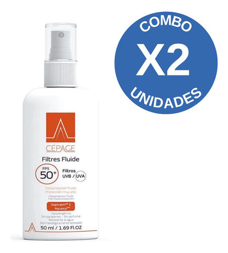 Combo X2 Cepage Fps 50+ Filtres Fluide Normal A Mixta 50 Ml 0