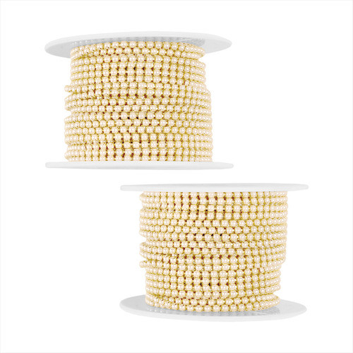 Rollo Hilo Perlas Engarzadas Continuo Ss6 1.5mm X 9 Mts 0