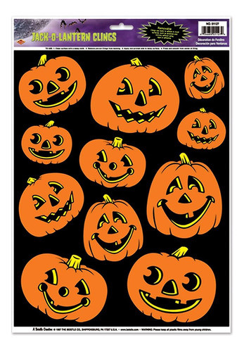 Accesorio De Fiesta Jack-o-lantern Clings (1 Cuenta) (11/sh) 0