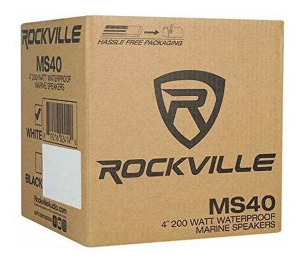 Par Rockville Ms40w White 4  200 Watt Marine Boat Speakers C 0