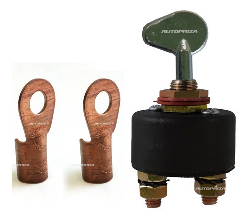 Cortacorriente Con Llave, 12v. + 2 Terminales De Cobre 0