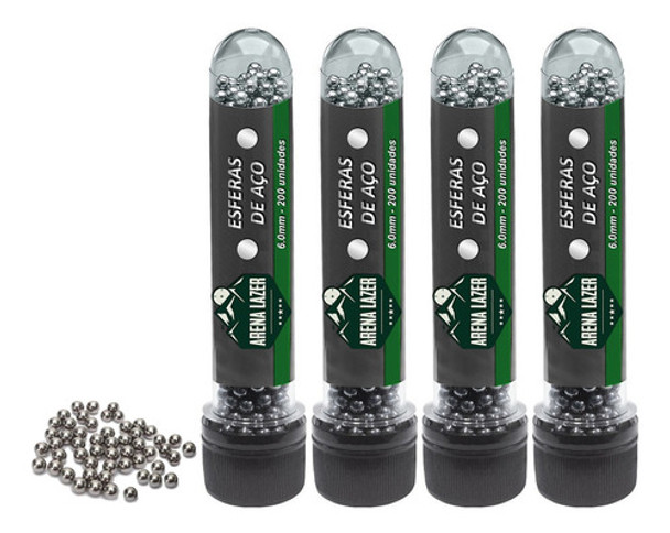 Pote Esferas De Aço Pistolas Airgun C11 6.0mm 800 Unidades 0 Pote Esferas De Aço Pistolas Airgun C11 6.0mm 800 Unidades 0