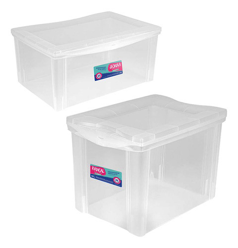 Caixa Organizadora Multiuso Com Trava Cristal 65l + 30l 0