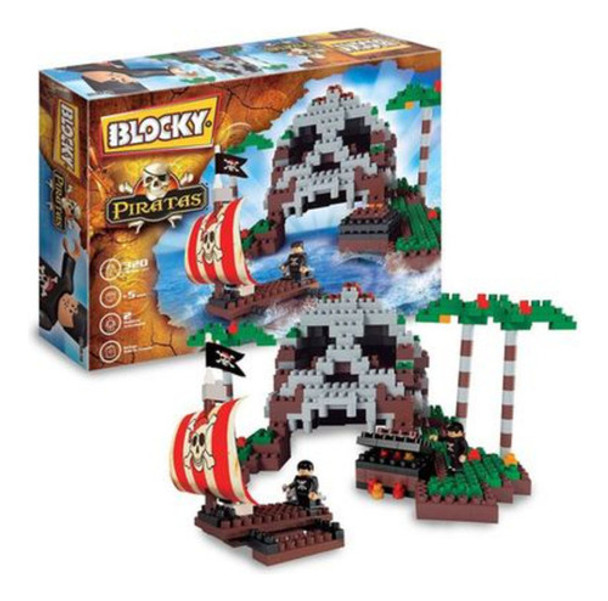 Bloques Isla Pirata 140pzs 34x25cm Blocky - 01-0638 0
