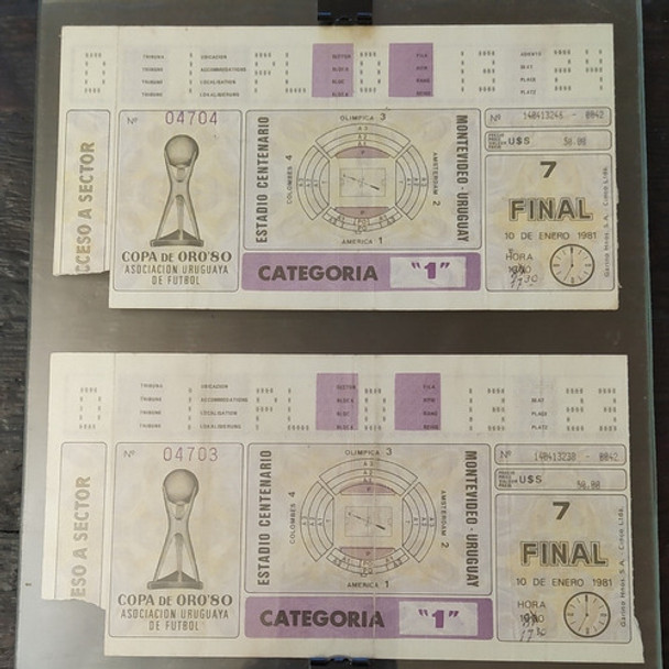 Entradas Mundialito 1980 Uruguay Campeón Vs Brasil 0