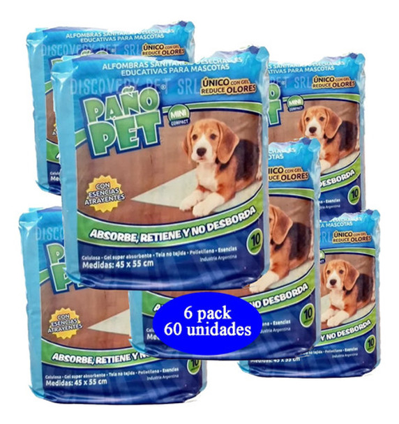 Alfombra Sanitaria Mini Desechable Mascotas X 60 Ud Paño Pet 0