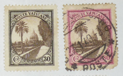 2 Selos Antigos Vaticano     -    1940 0