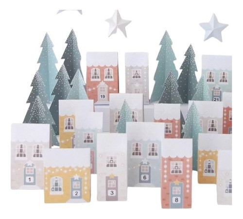 Calendario De Adviento Ciudad De Navidad Para Imprimir 0