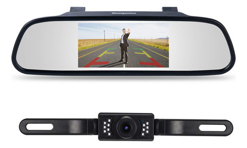 4.3  Tft Lcd Color Coche Espejo Monitor + Copia De Seguridad 0