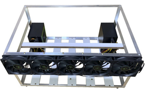 Rig De Mineração Profissional Para 6 Gpus E 4 Fans De 120mm. 0