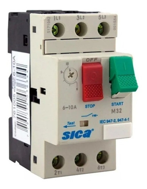 Guardamotor Protector M32 Trifasico Reg 1,6 A 2,5 Amp Sica 0